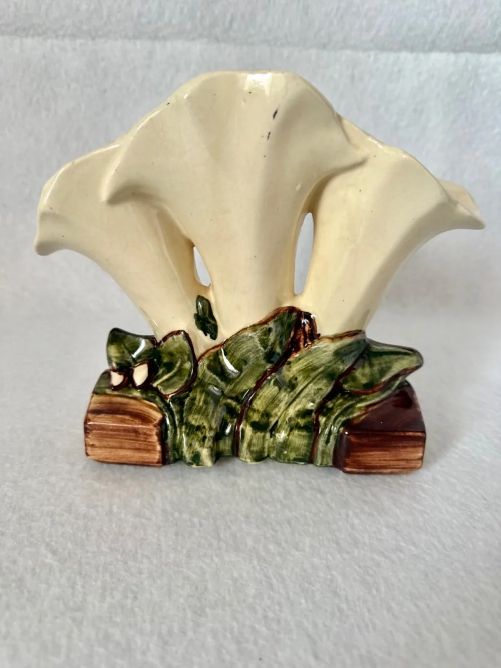 Vintage McCoy Pottery Triple Calla Lily Vace